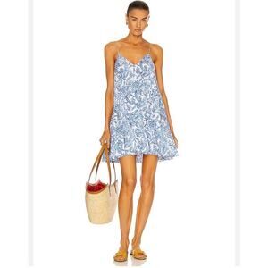 Caroline Constas Laurel Flounce Floral Poplin Swing Mini Dress in Size Large